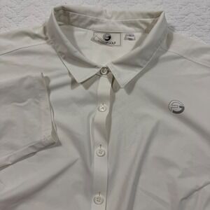 Foray Golf Wmn Long Sleeve Polo Shirt L Stretch Performance White Made in USA